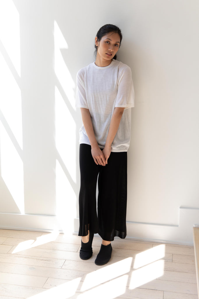 Cancellato Uniform | Light Weight Wool Classic T Shirt in White