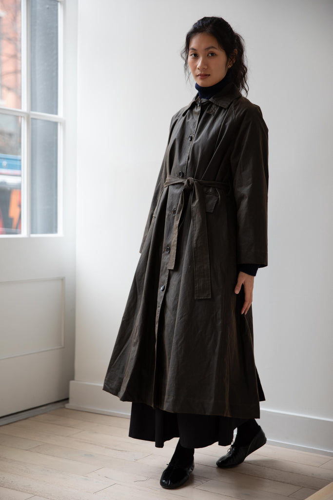 Cawley | Kit Trench in Waxed Olive