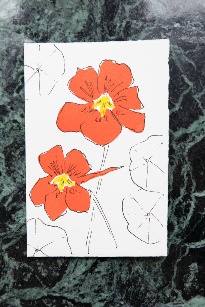 Scribble & Daub | Floral Card in Nasturtium
