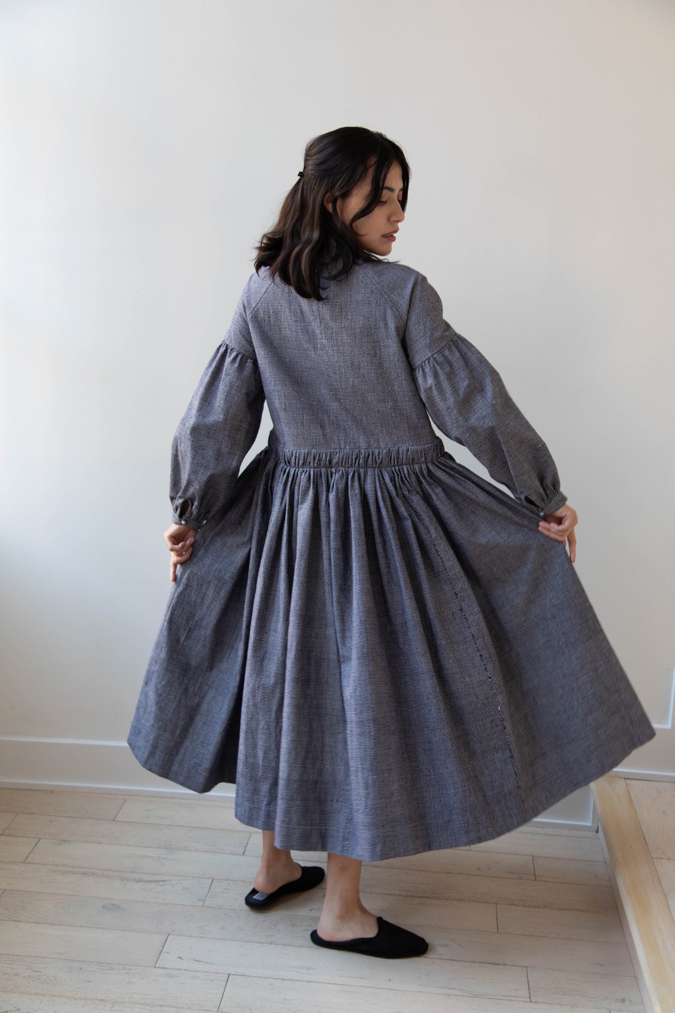 rennes — Seventyfive | Longsleeve Gathered Dress in Vintage rennes — Seventyfive | Longsleeve Gathered Dress in Vintage