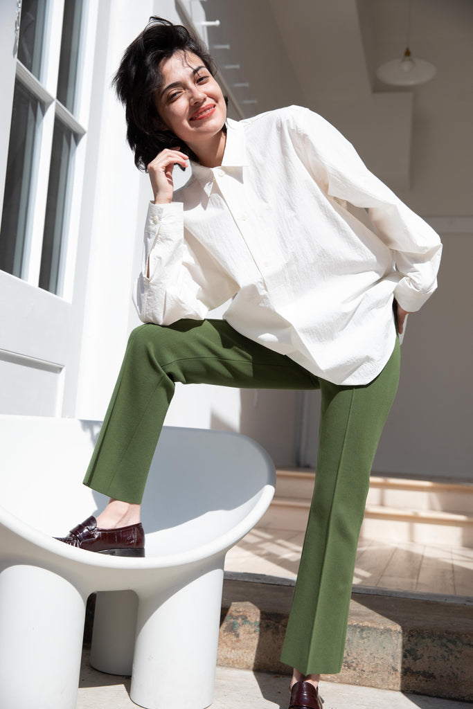 High Sport | Tonal Stripe Kick Pants in Avocado