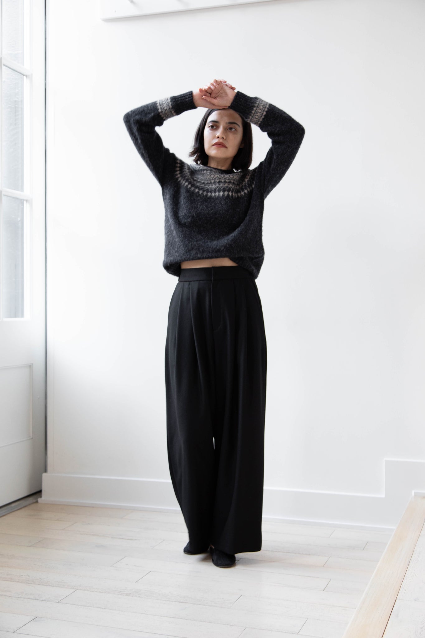 Aton | Wide Easy Pants in Black