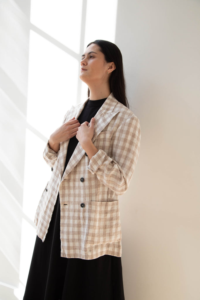 Barena Venezia | Double Breasted Blazer in Cream Check