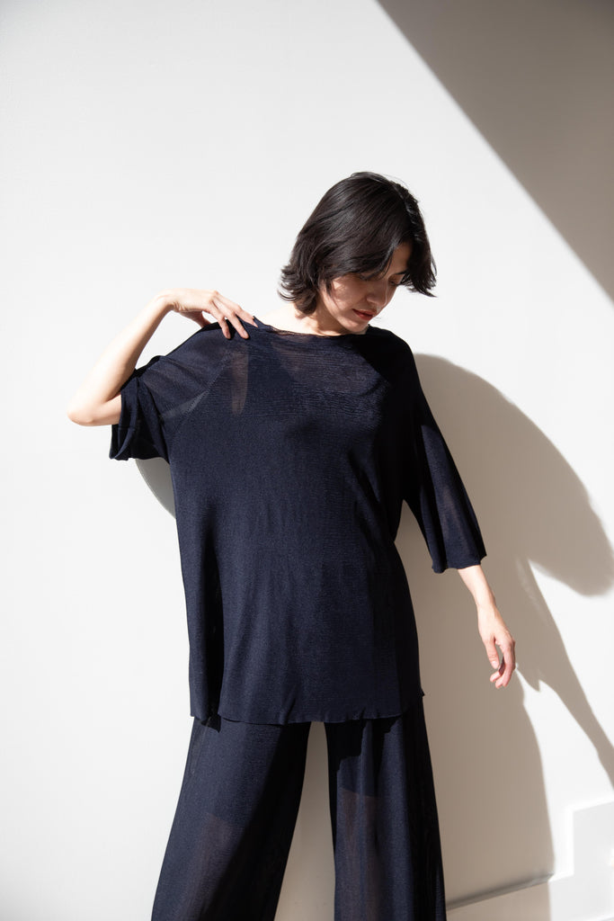 Cancellato Uniform | Viscose T-Shirt in Navy
