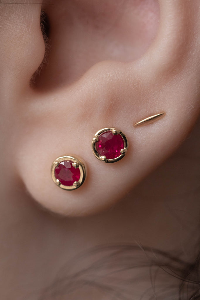 Kathryn Bentley | Large Dot Studs in Ruby