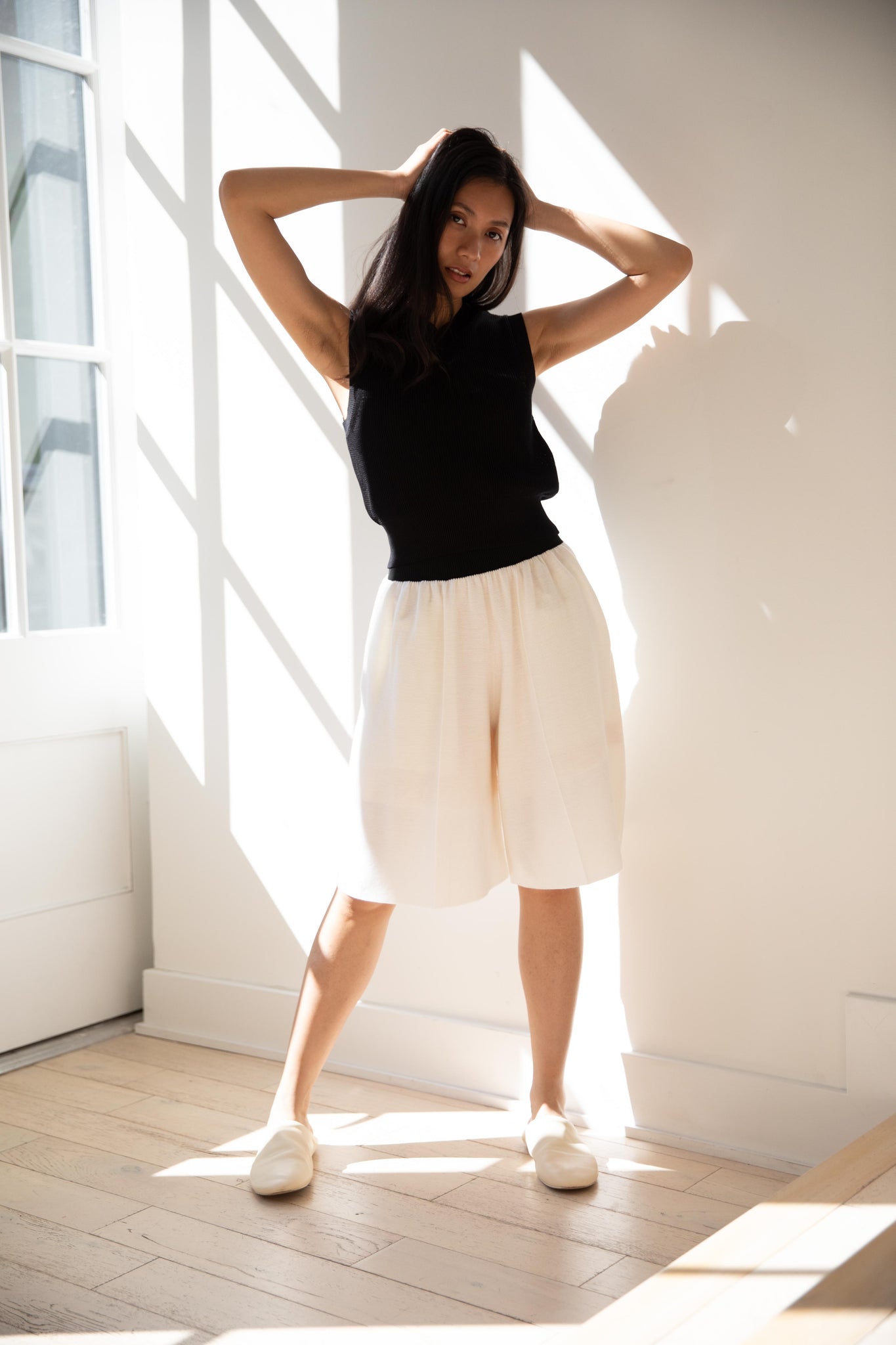 rennes — Auralee | Flat Yarn Rib Knit Vest in Black