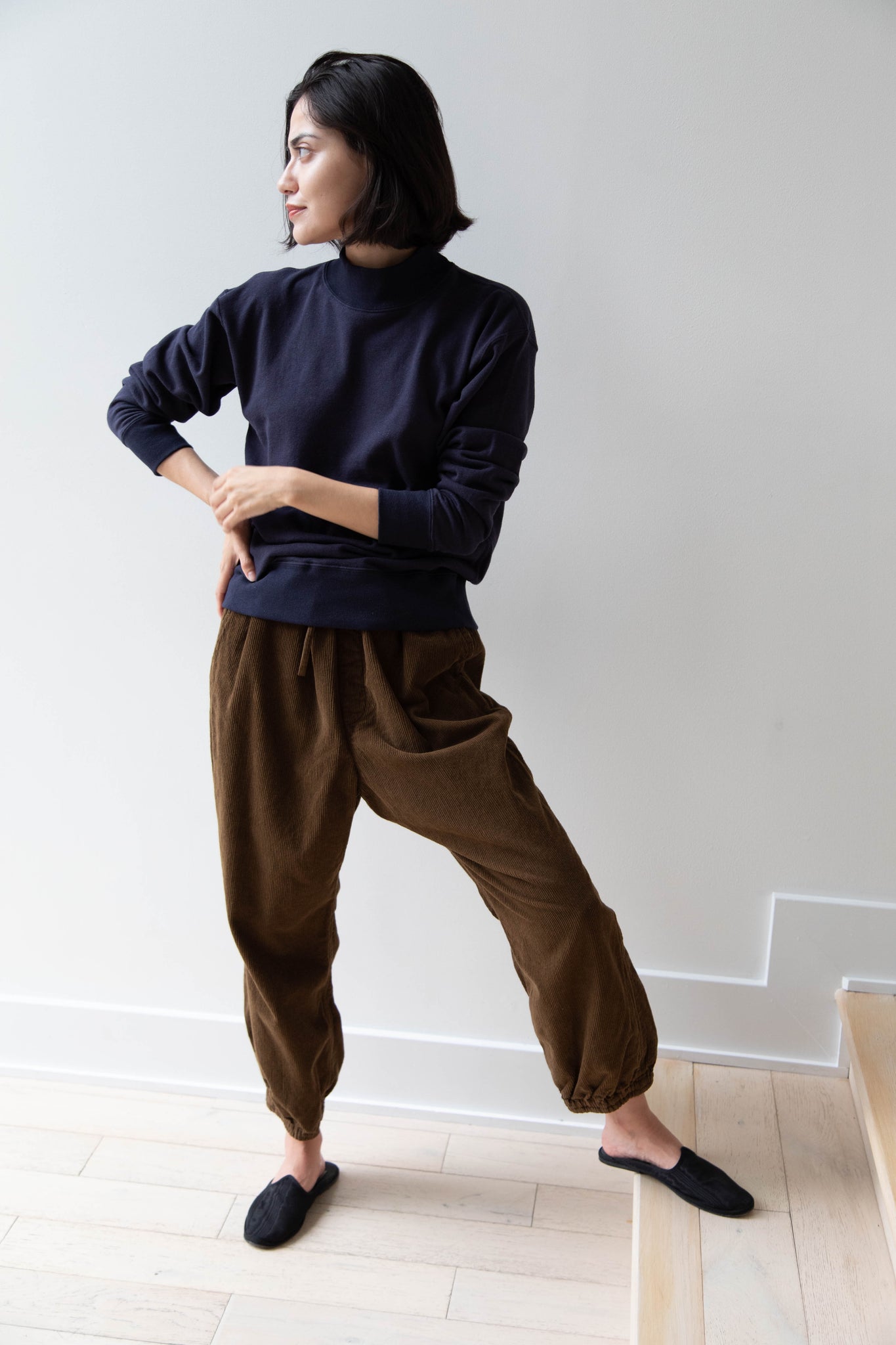 rennes Vas y Lentement Easy Jogger Pants in Brown