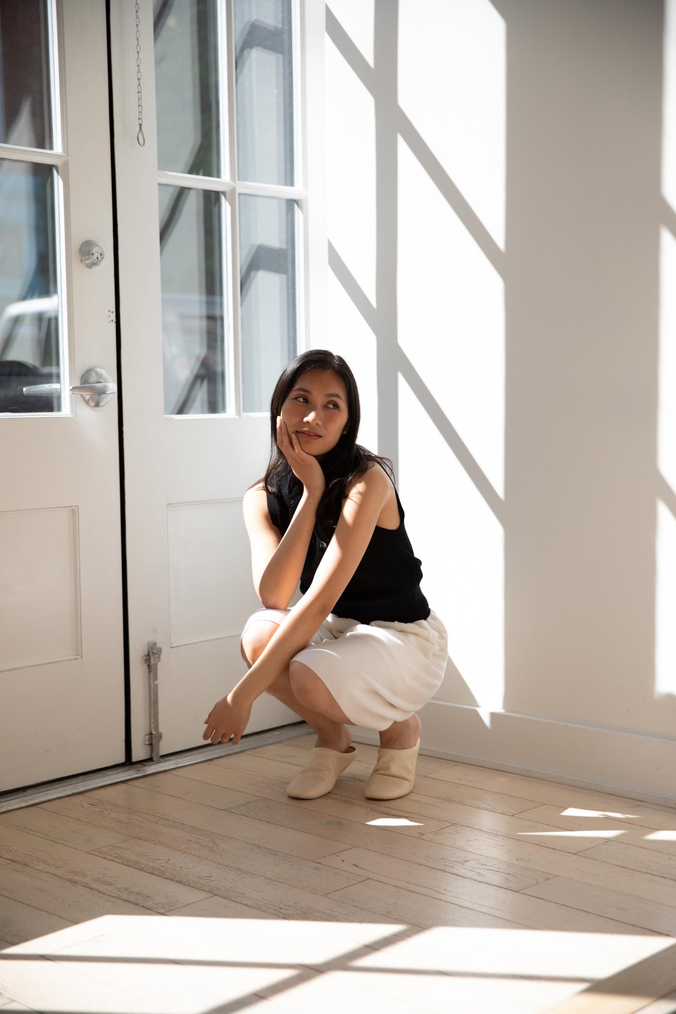 rennes — Auralee | Flat Yarn Rib Knit Vest in Black