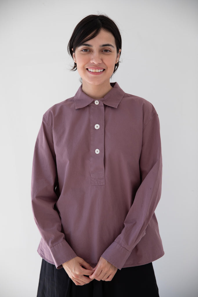 MHL | Swing Shirt Washed Cotton Poplin in Mineral Pink