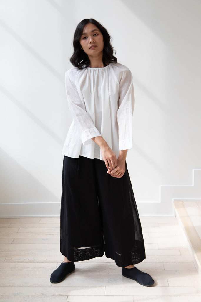 Gauze | Organdy Modernist Blouse in White