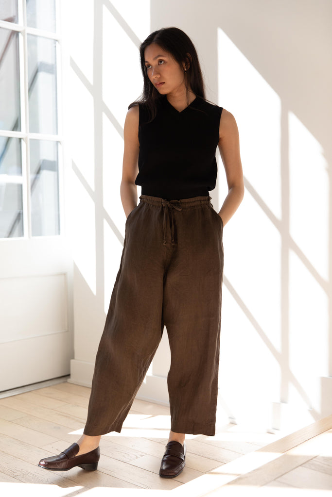 Evan Kinori | Drawstring Pants in Dark Olive