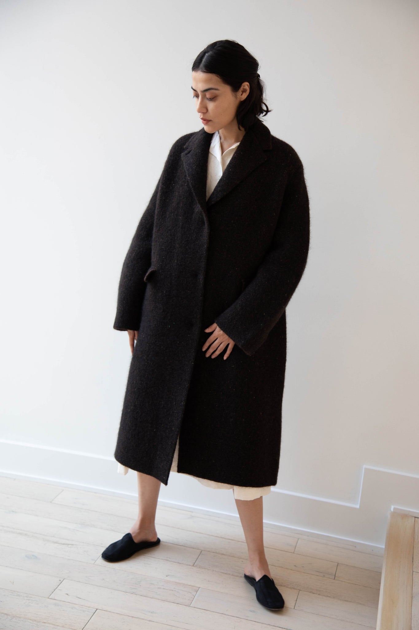 Boboutic | Double Tweed Coat in Brown