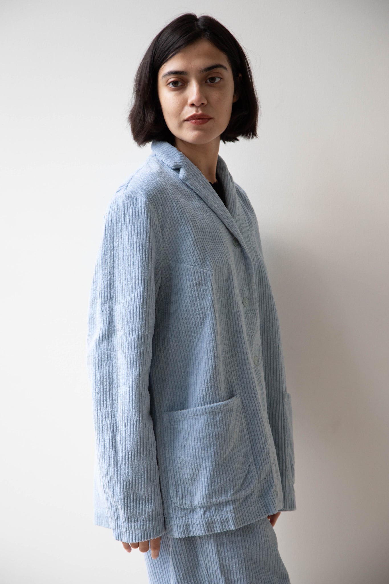 rennes — Manuelle Guibal | Wide Corduroy Jacket in Aqua