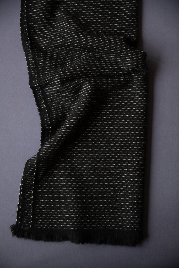 Norlha | Nomad Seed Scarf in Black & Natural Yak White