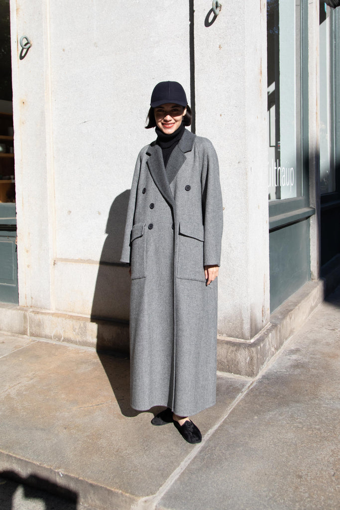 Asciari | Louise Coat in Grey Herringbone