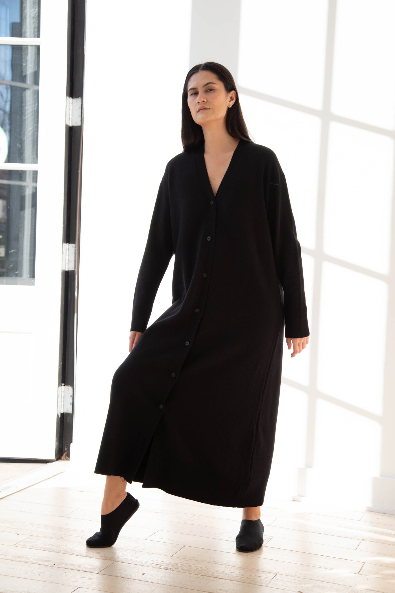 Aton | Cardigan Dress in Black Aton | Cardigan Dress in Black