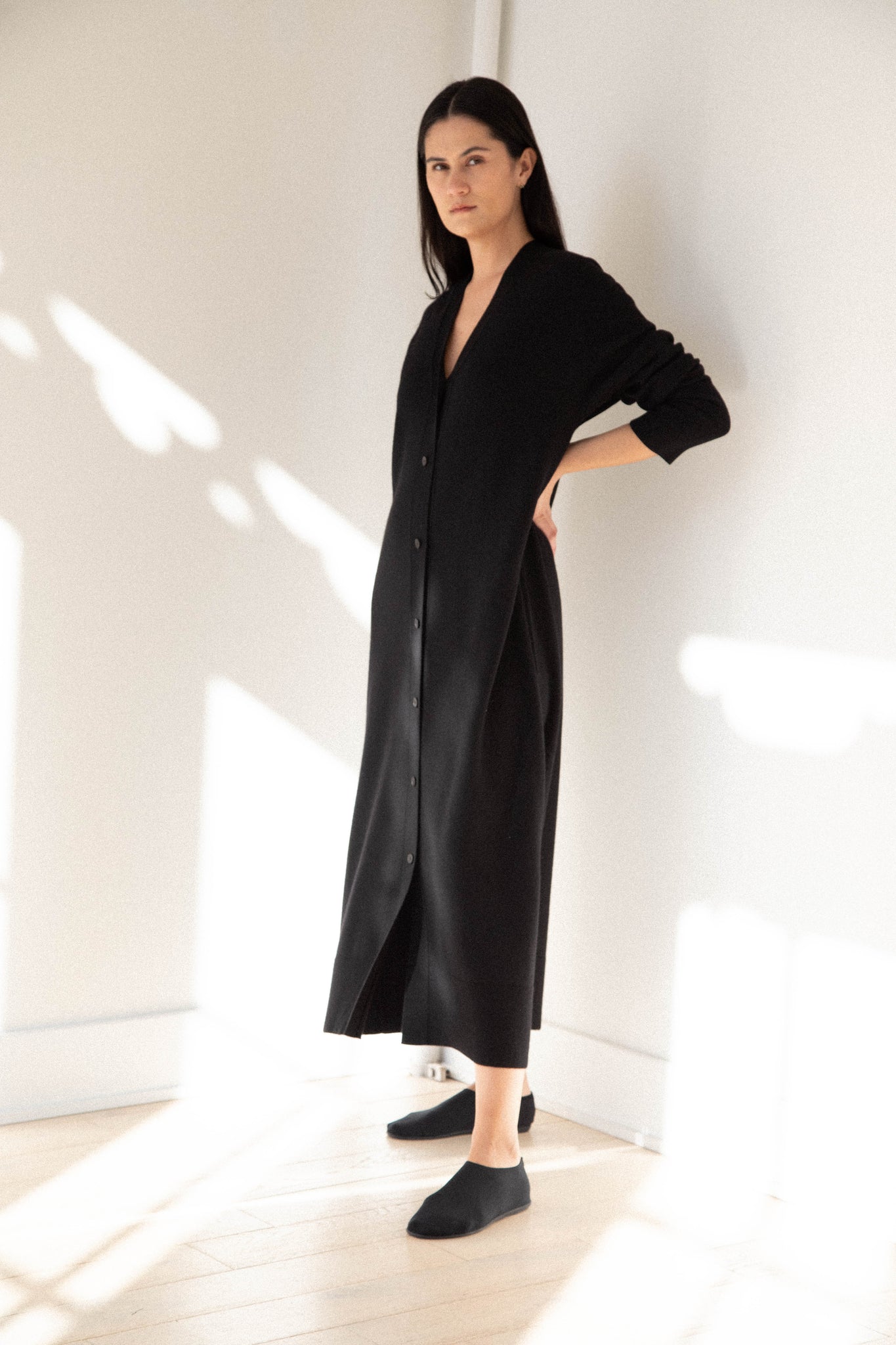 Aton | Cardigan Dress in Black Aton | Cardigan Dress in Black