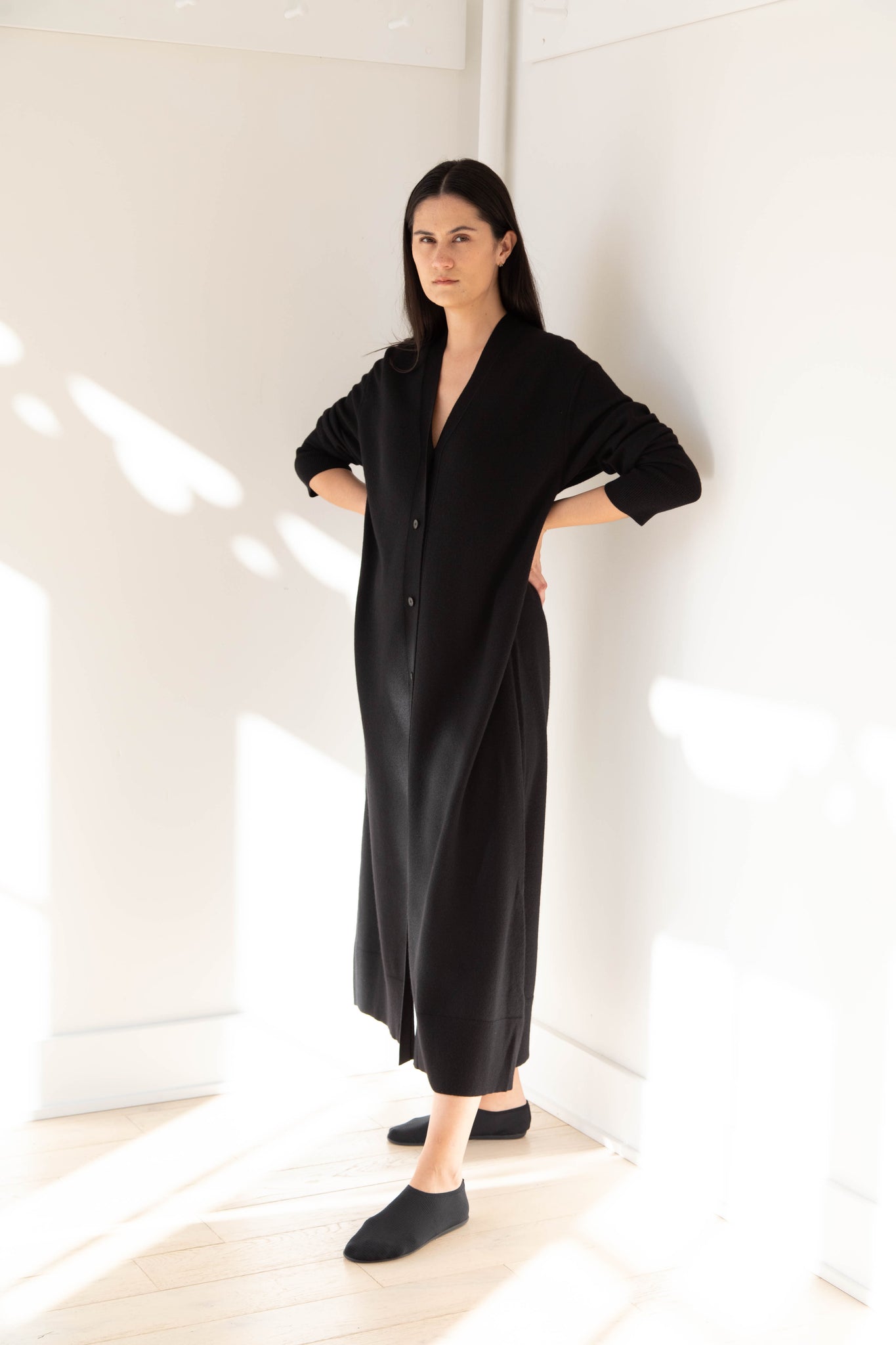 Aton | Cardigan Dress in Black Aton | Cardigan Dress in Black
