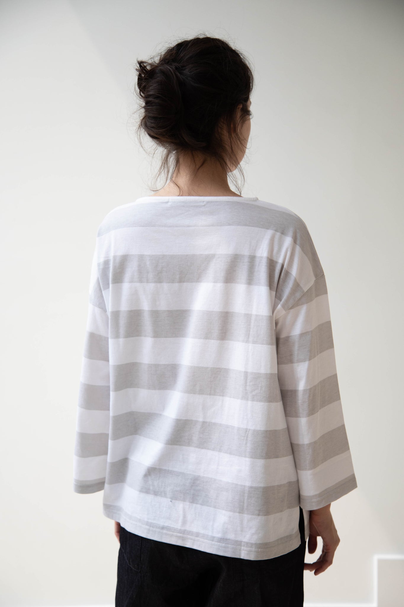 Laboratory | Wide Stripe Pullover in Light Grey