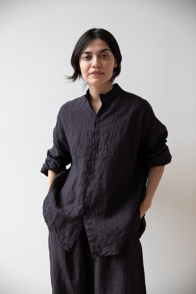 Risa Nakamura | Ren Lotus Shirt in Black