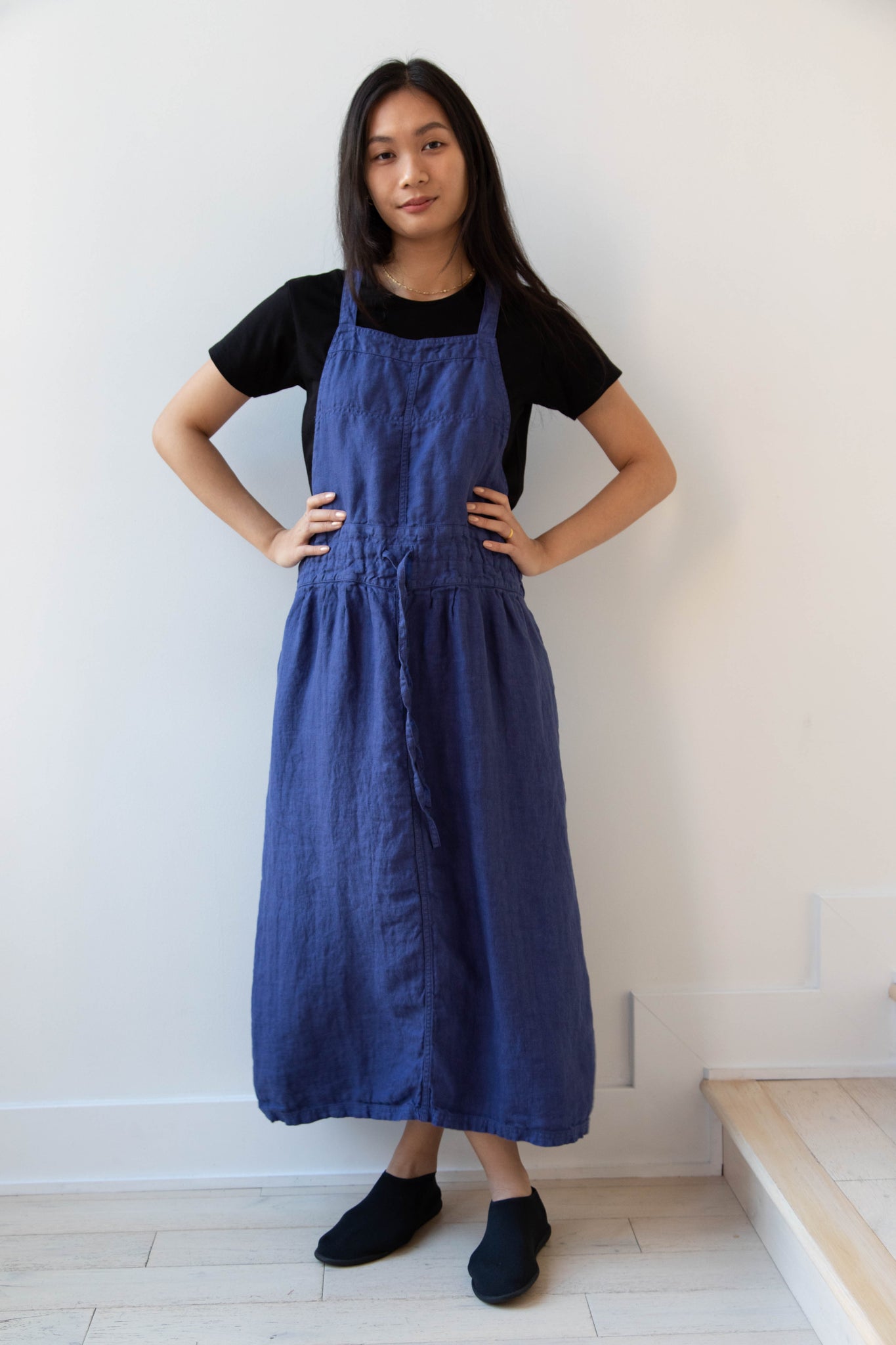 rennes — Armen | Linen Apron Dress in Blue
