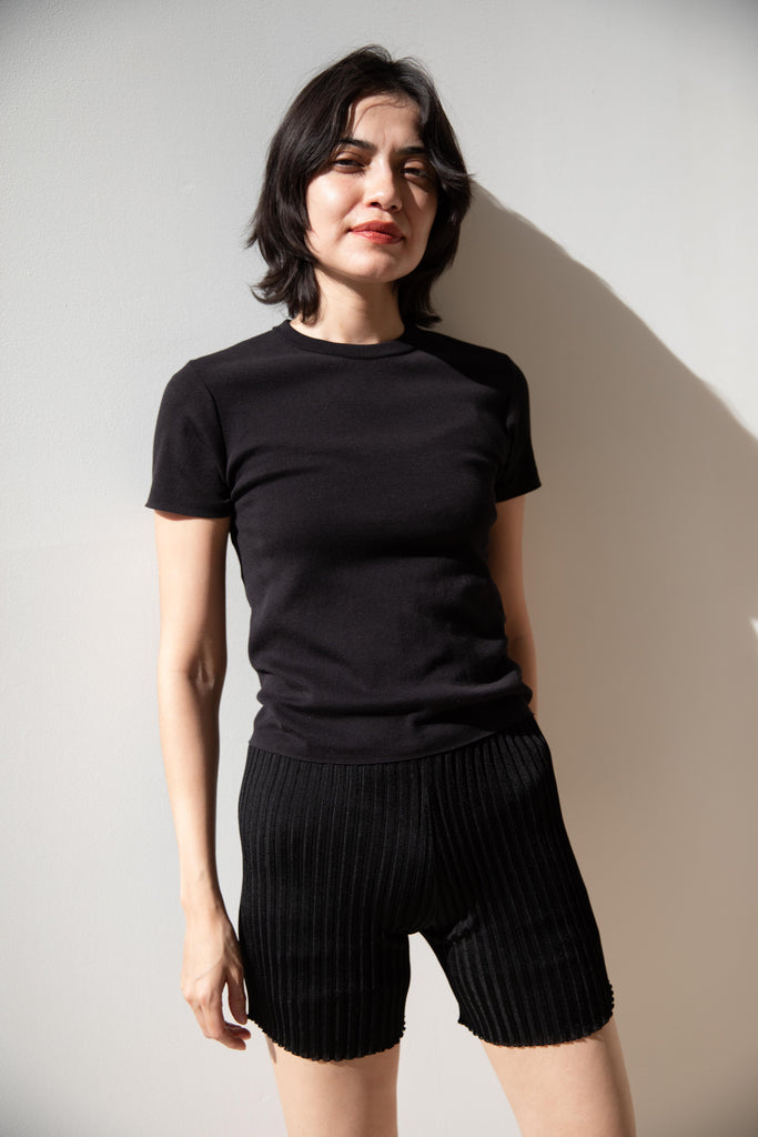 Cancellato Uniform | Viscose Biker Shorts in Black