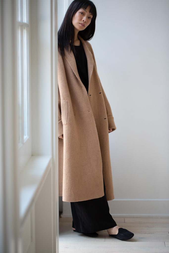 Boboutic | Double Breasted Coat Light & Dark Caresse in Camel