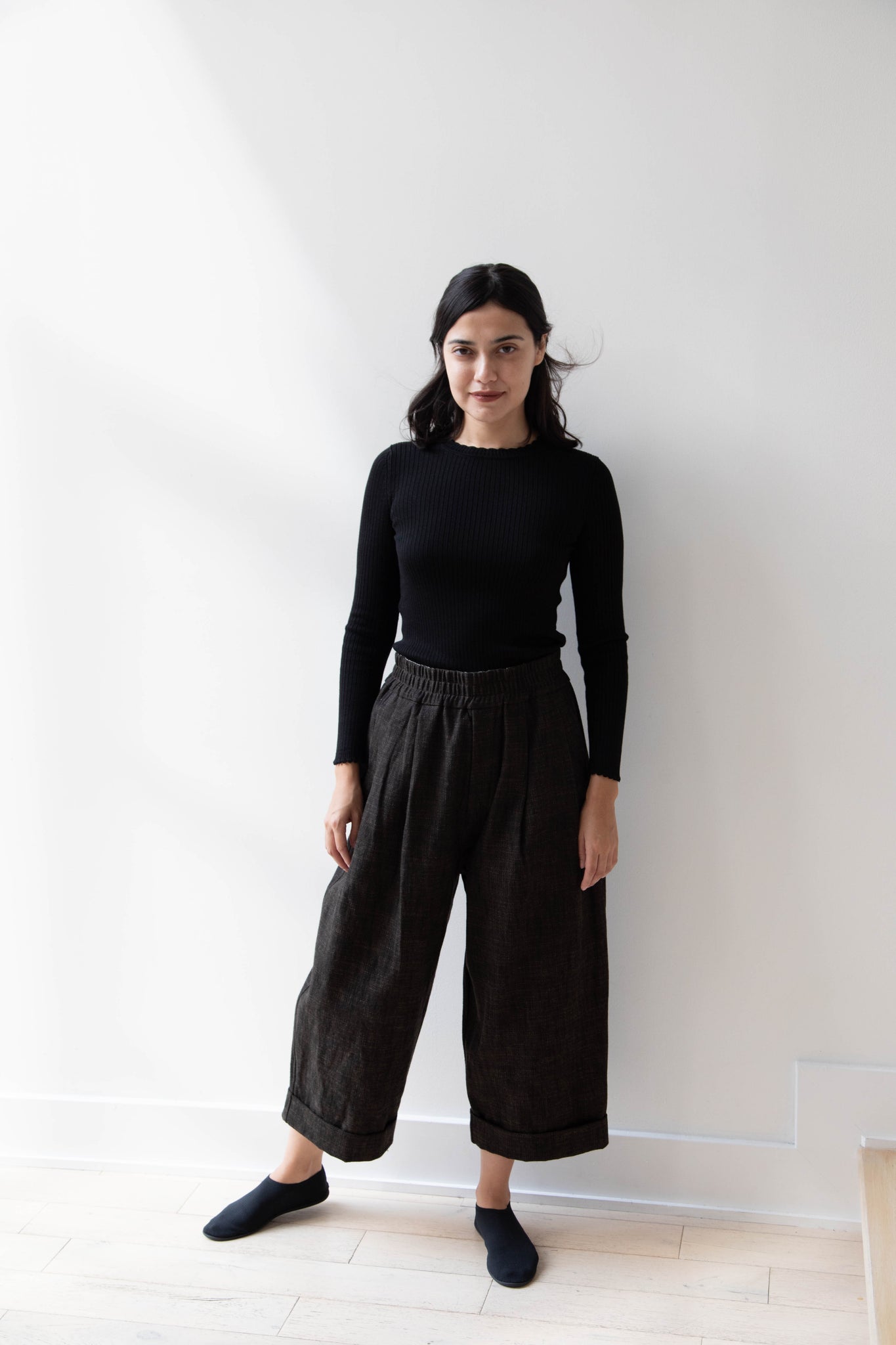 Namu Shop - Album di Famiglia Wide & Short Trousers TC - Navy