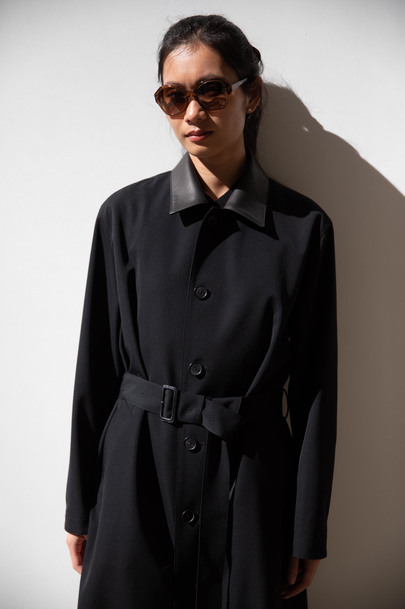 rennes — Auralee | Wool Max Canvas Coat in Black