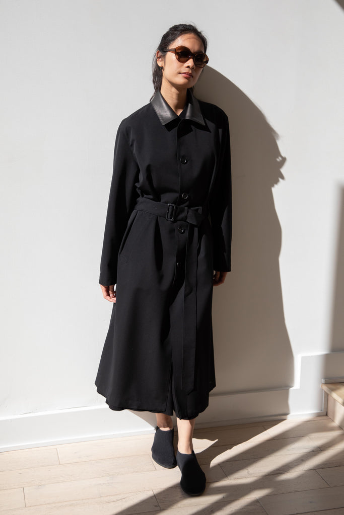 Auralee | Wool Max Canvas Coat in Black