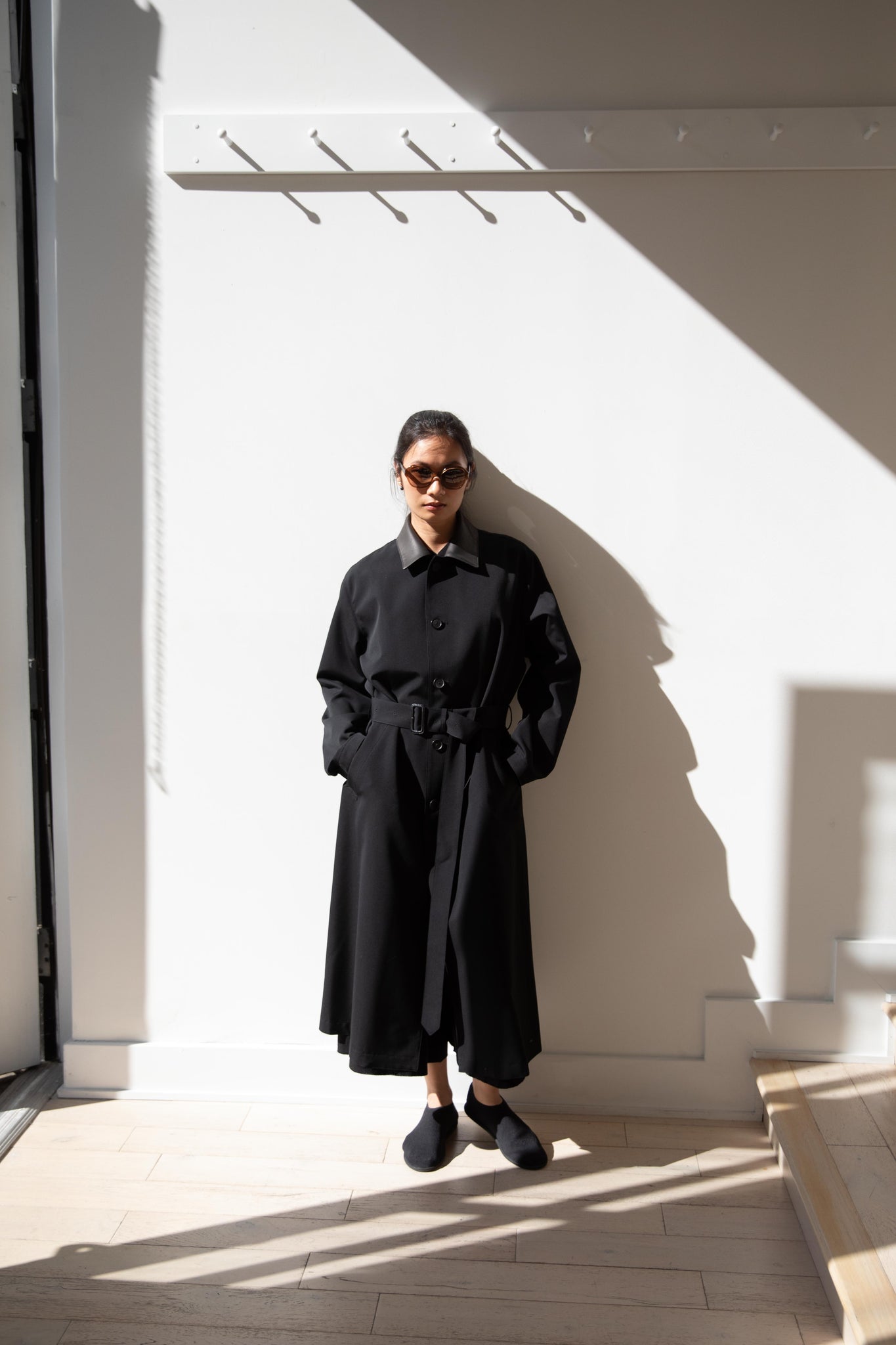 rennes — Auralee | Wool Max Canvas Coat in Black