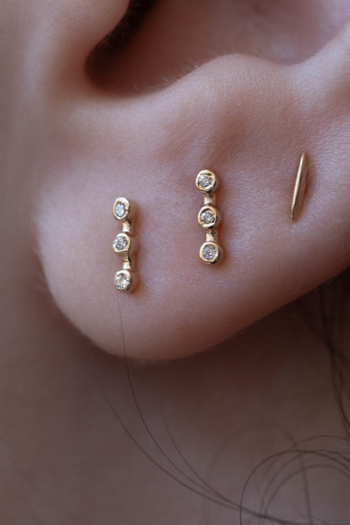 Quarry | Corvus Earrings in Gold & Diamonds