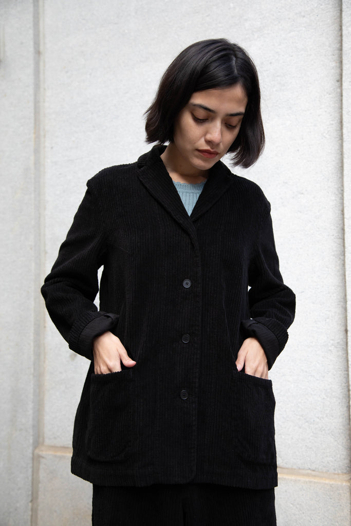 Manuelle Guibal | Wide Corduroy Jacket in Black