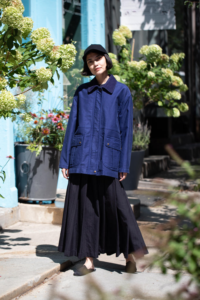 Nothing Written | Mole Skin Cotton Jacket in Blue