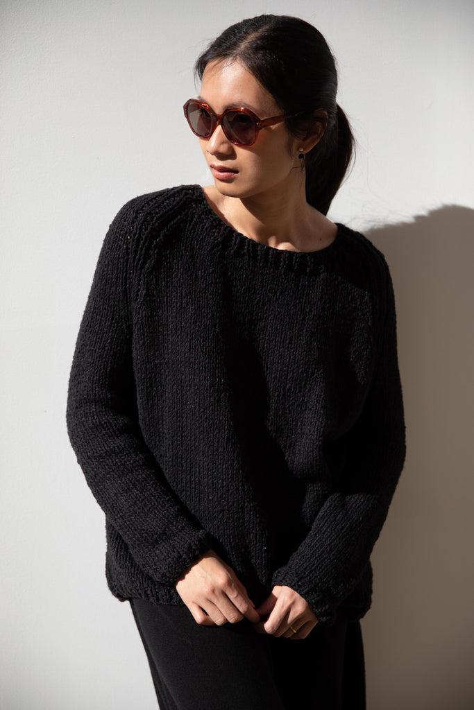 Album di Famiglia | HK Bourrette Silk Pullover in Black
