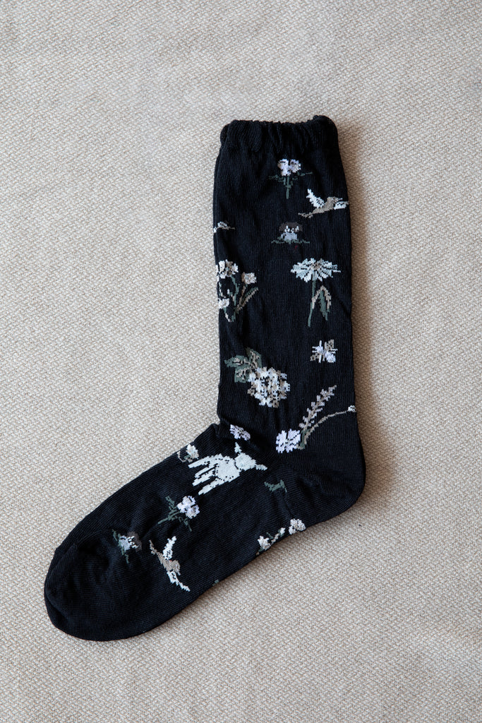 Antipast | Garden Flower Socks in Black