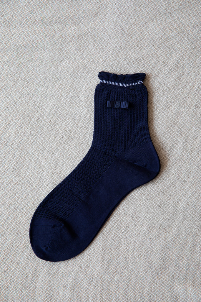 Antipast | Waffle Ribbon Socks in Navy
