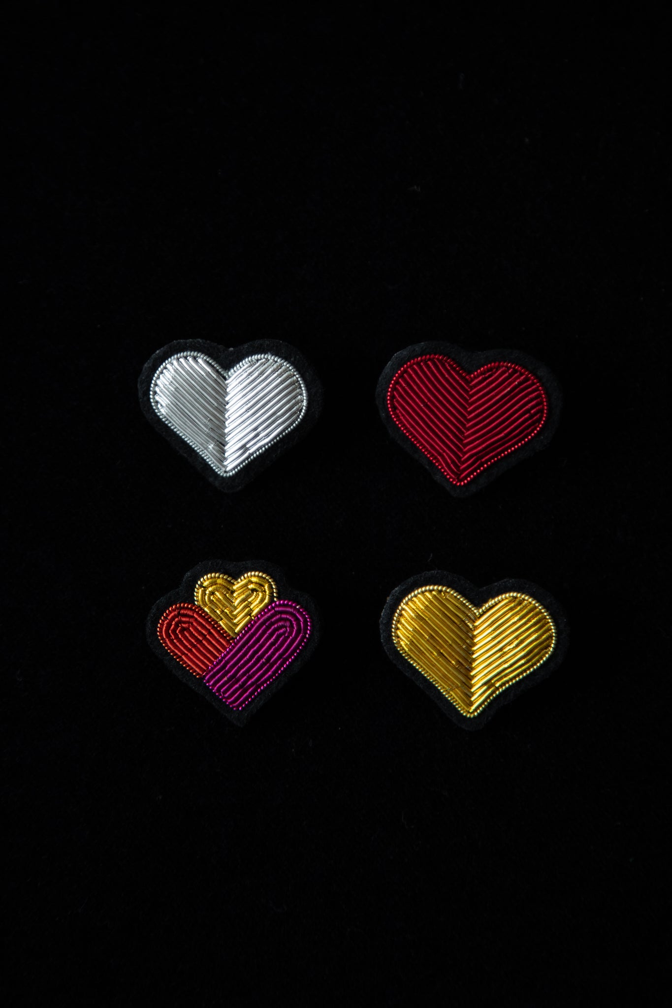 Embroidered Pins- Hearts