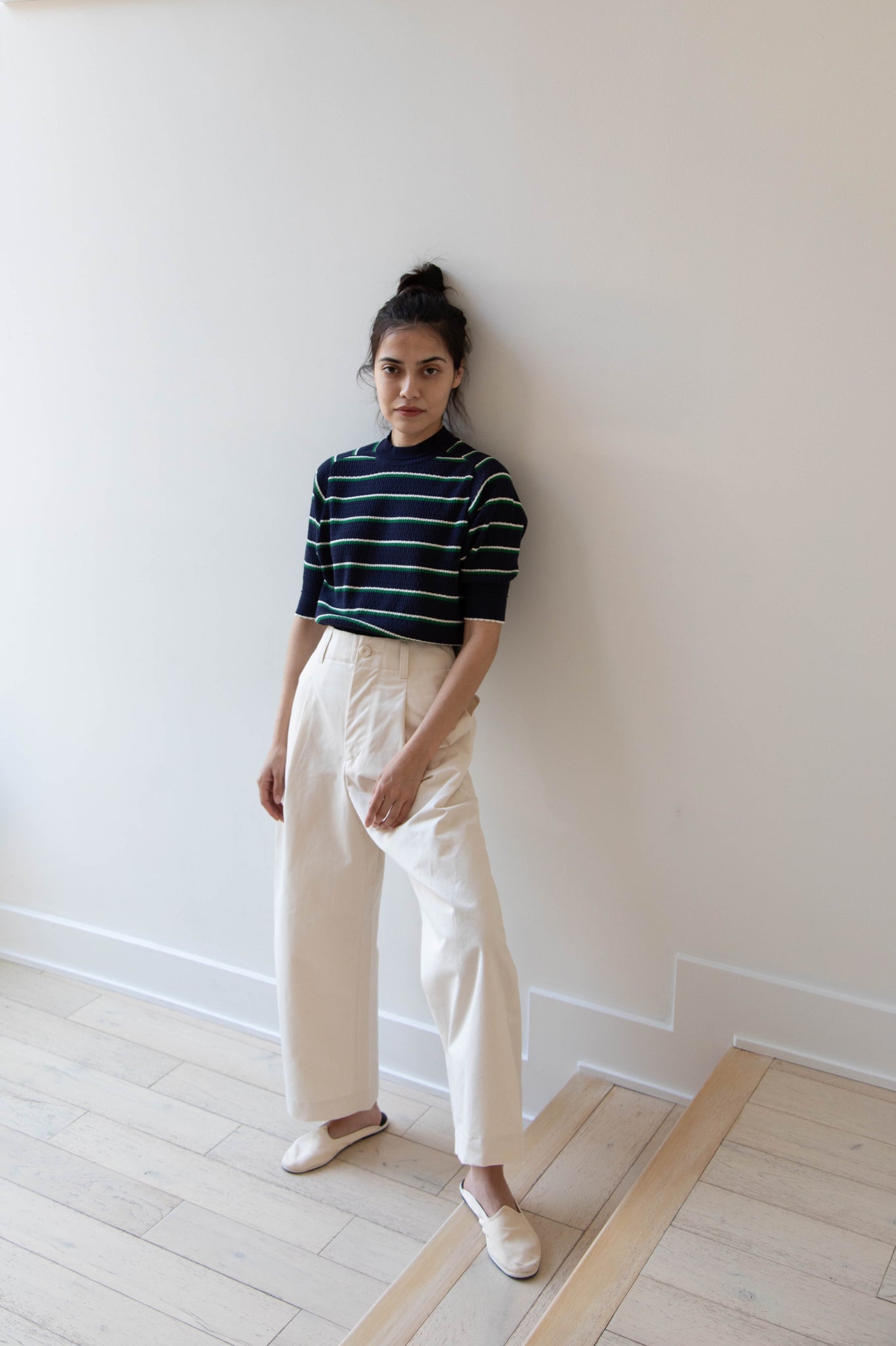 Aseedonclöud | HW Wide Trousers in Off White
