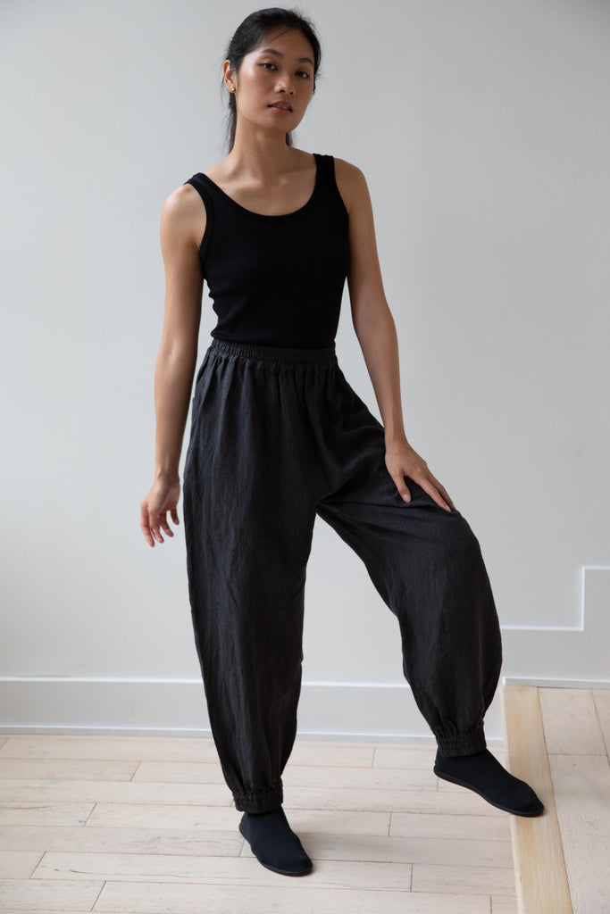 Cawley | Irish Linen Iris Trousers in Steel
