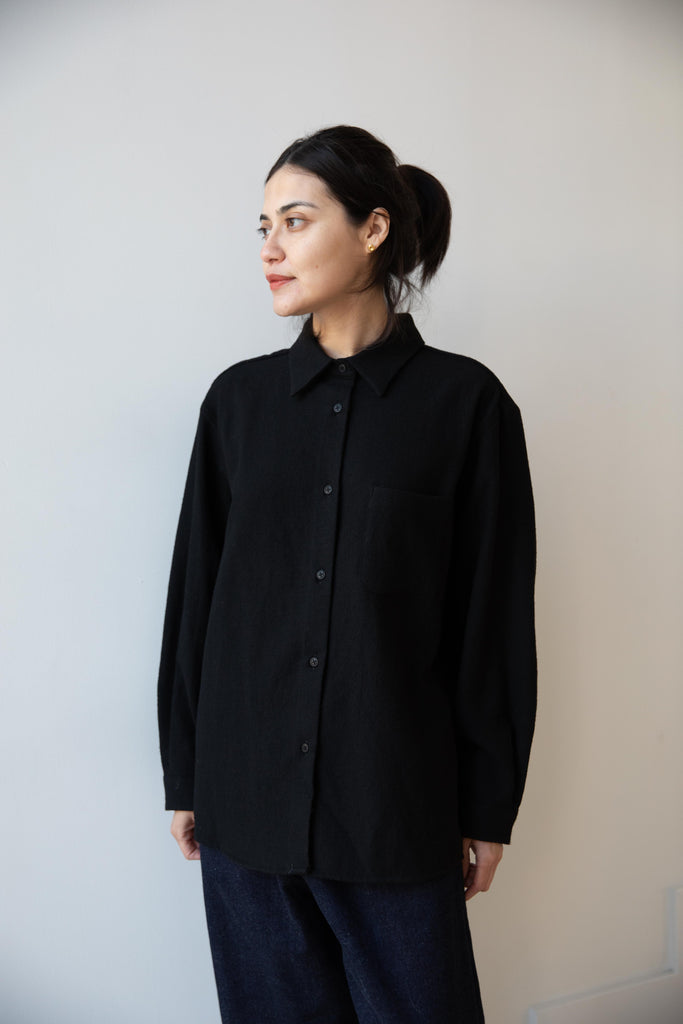 Nothing Written | Pinué Wool Shirt in Black