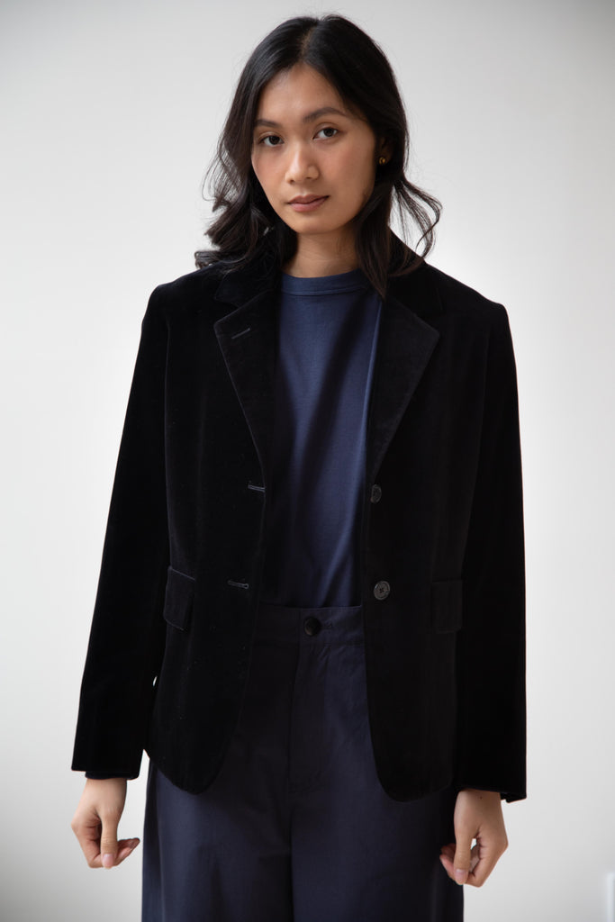 Margaret Howell | Velvet Blazer in Black