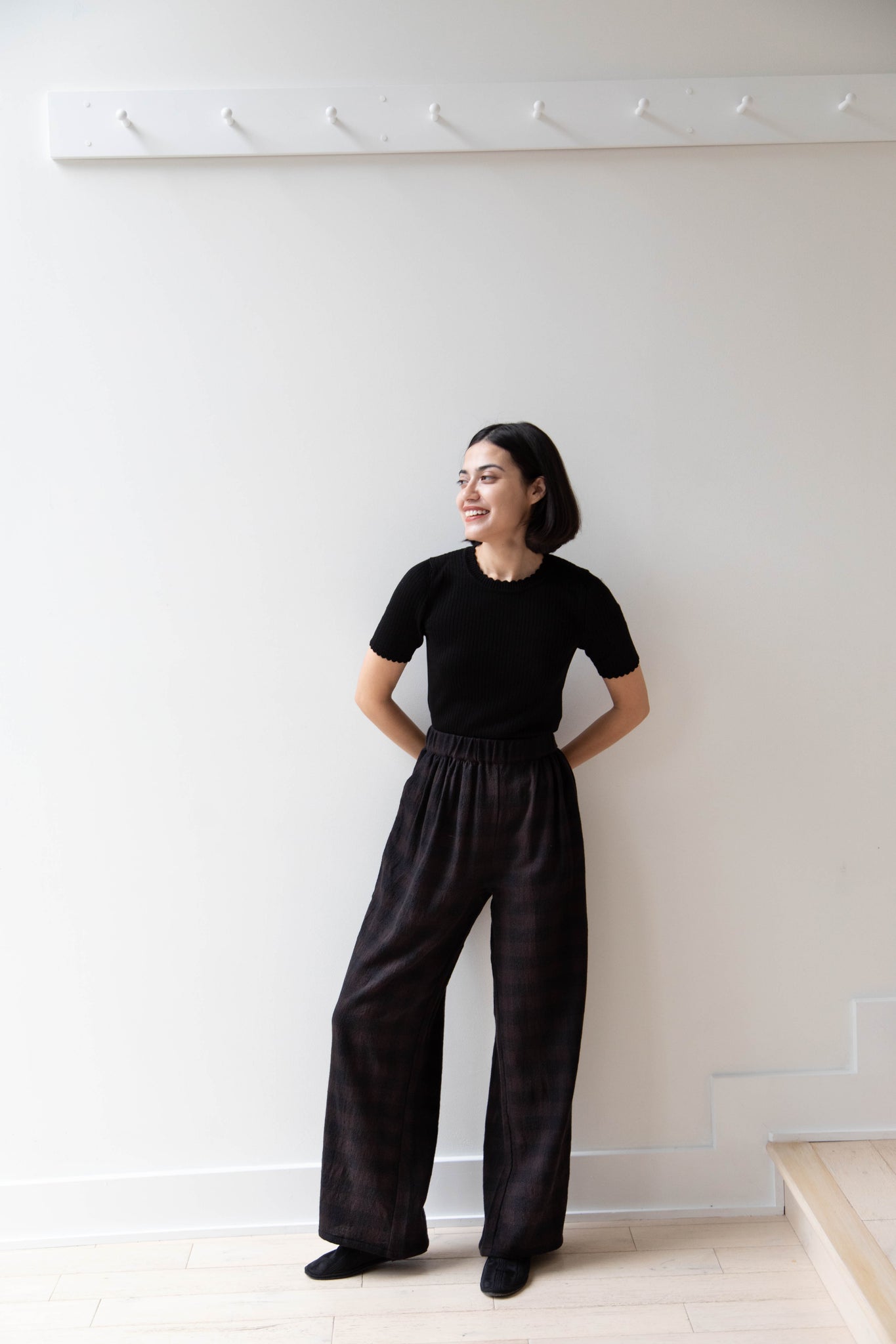 Apuntob | Long Trousers in Checked Wool