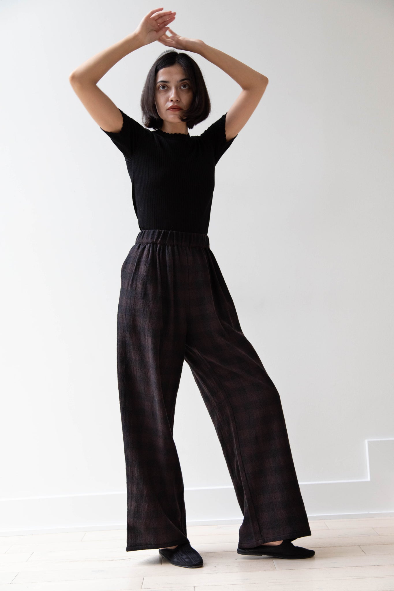 Apuntob | Long Trousers in Checked Wool