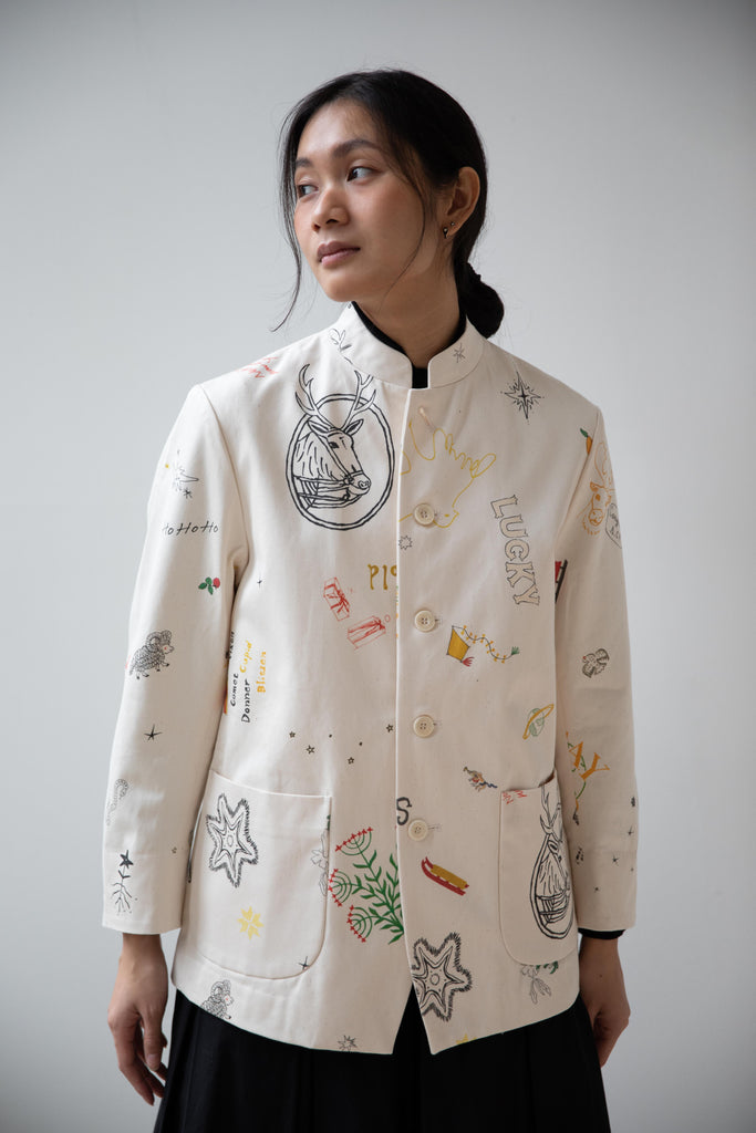 Aseedonclöud | Seiyakou Uniform Jacket in Off White