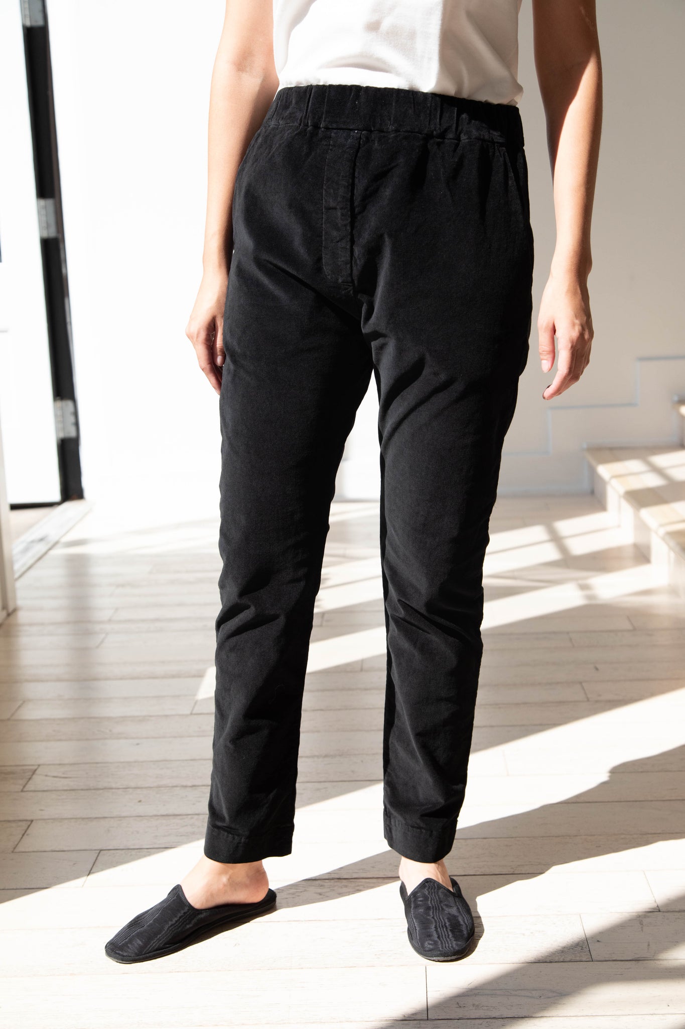 rennes — Album di Famiglia | Velvet Slim Trouser in Black