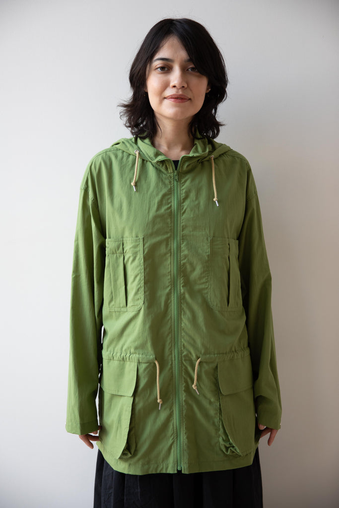 Auralee | Lawn Hooded Blouson in Dusty Green