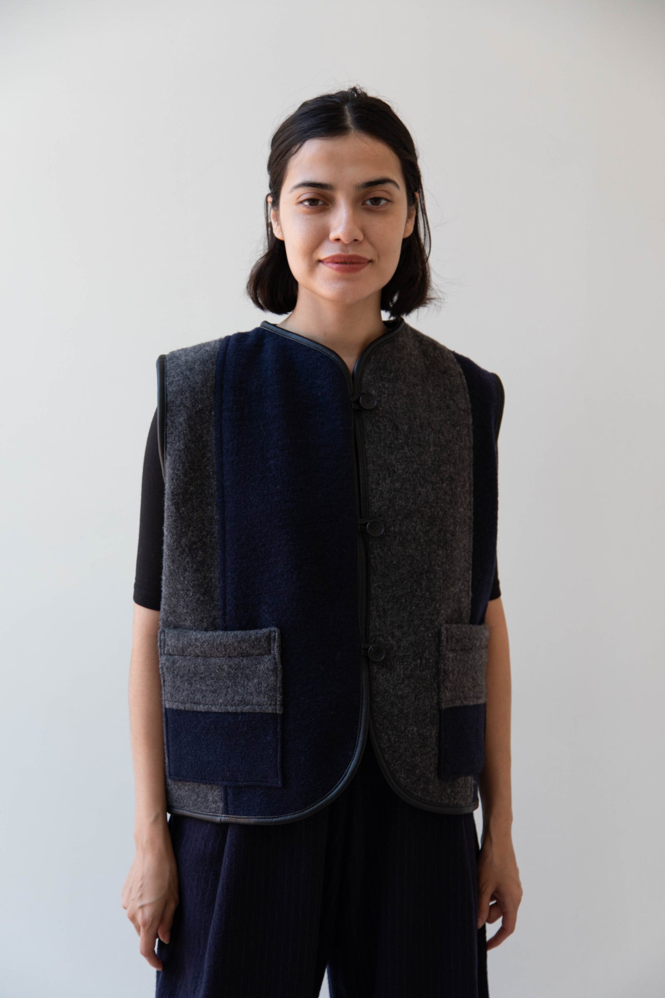 Cawley | Ella Vest in Boiled Wool