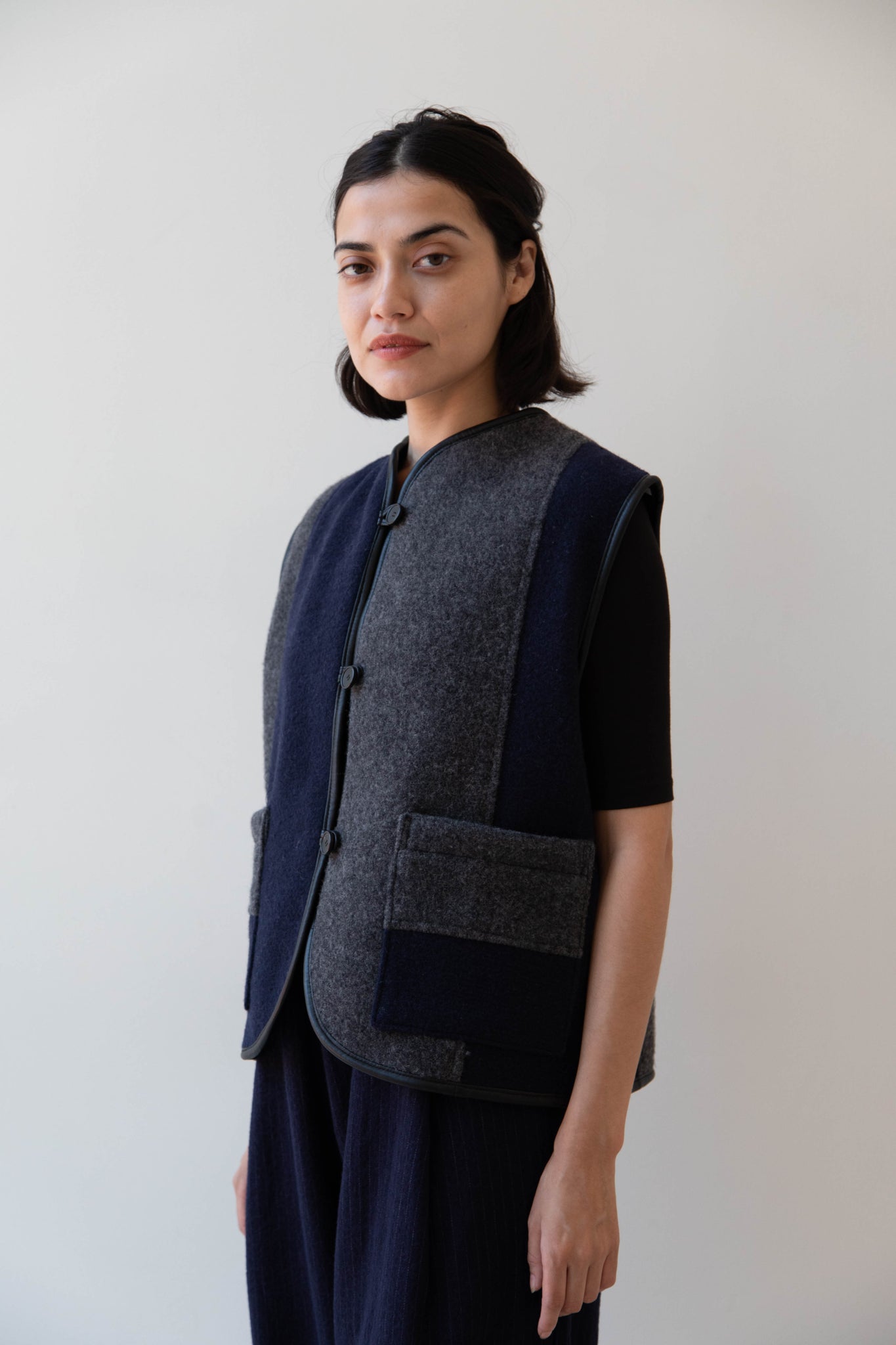 Cawley | Ella Vest in Boiled Wool