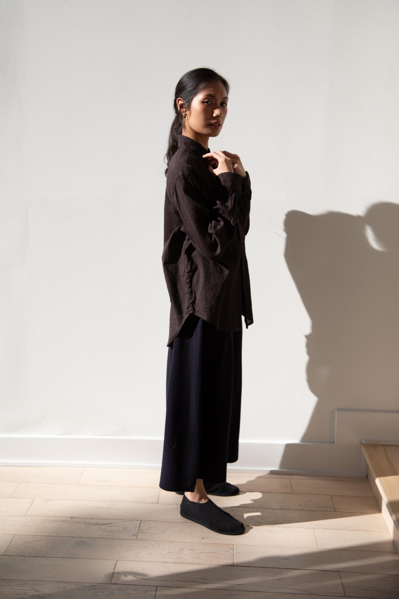 rennes — Evan Kinori | Big Shirt Two in Brown/Navy